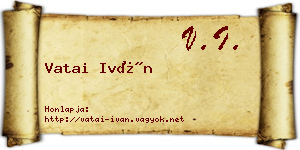 Vatai Iván névjegykártya