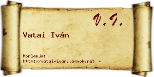 Vatai Iván névjegykártya