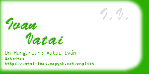 ivan vatai business card